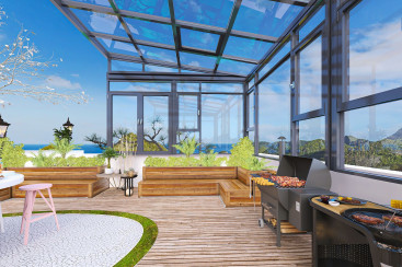 Modern Outdoor BBQ Area Design in a Luxury Villa in Marassi Compound